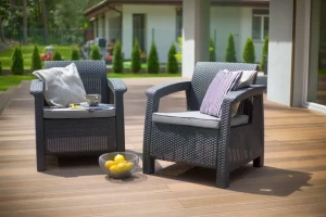 Set mobila de grădină keter corfu ii duo set graphite/coolgrey (258976) Thumbnail 2