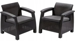 Set mobila de grădină keter corfu ii duo set graphite/coolgrey (258976)