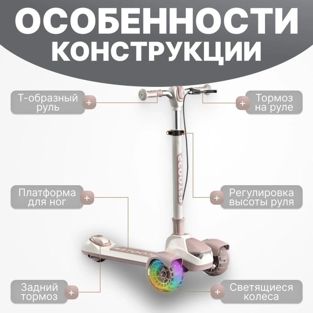 Самокат 4play at65 pink 2