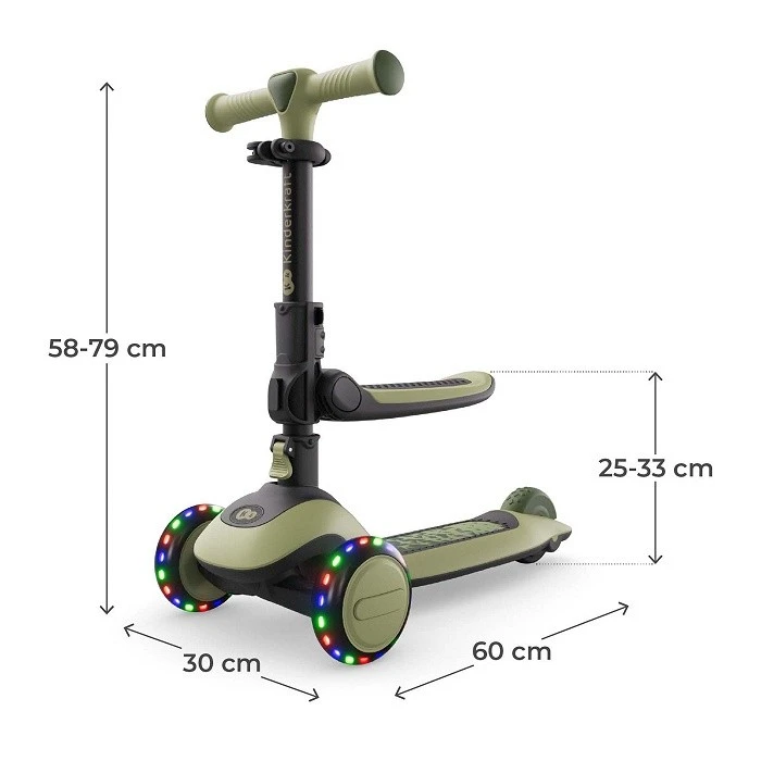 Самокат kinderkraft halley 2 2in1 green (krhall02gre0000) 2