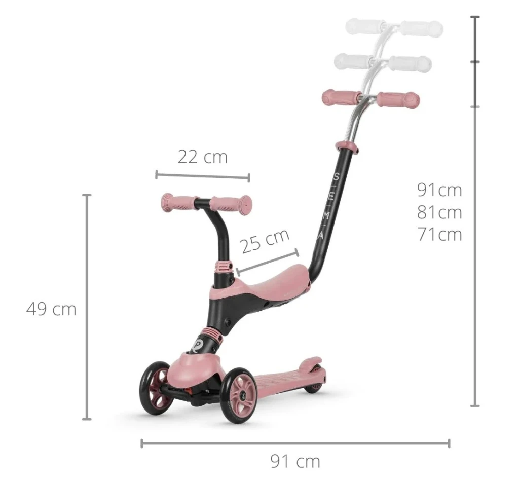 Самокат qplay sema pink 3