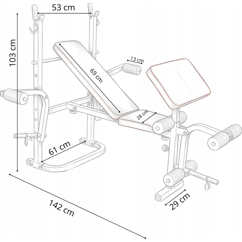 Bancă pentru exerciții de forță funfit 4807 10