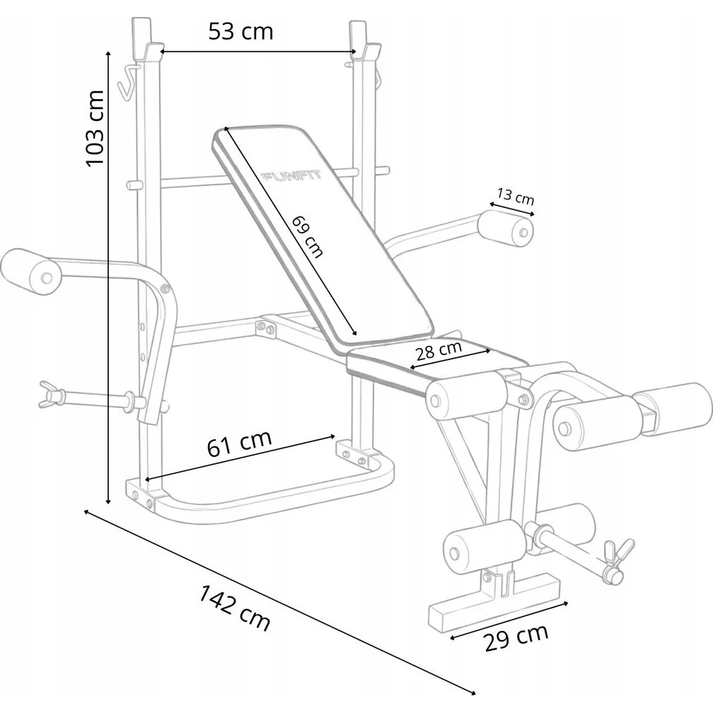 Bancă pentru exerciții de forță funfit 4808 2