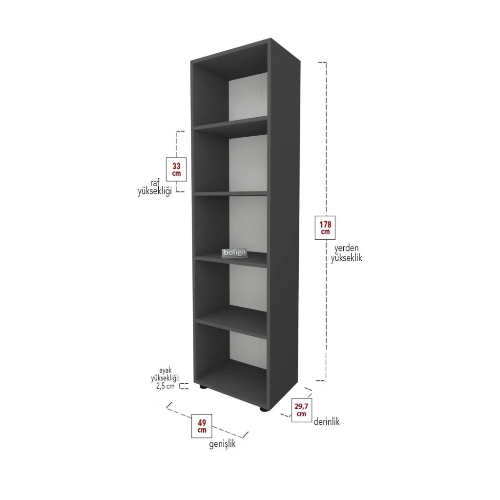 Стеллаж bofigo 13-25-08 anthracite 6