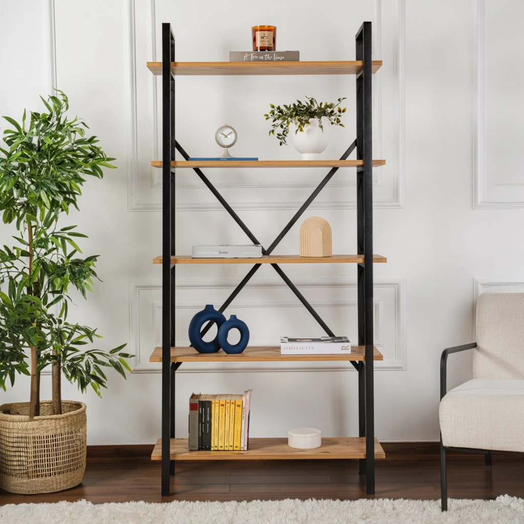 Стеллаж hanah home elysian atlantic pine black 2