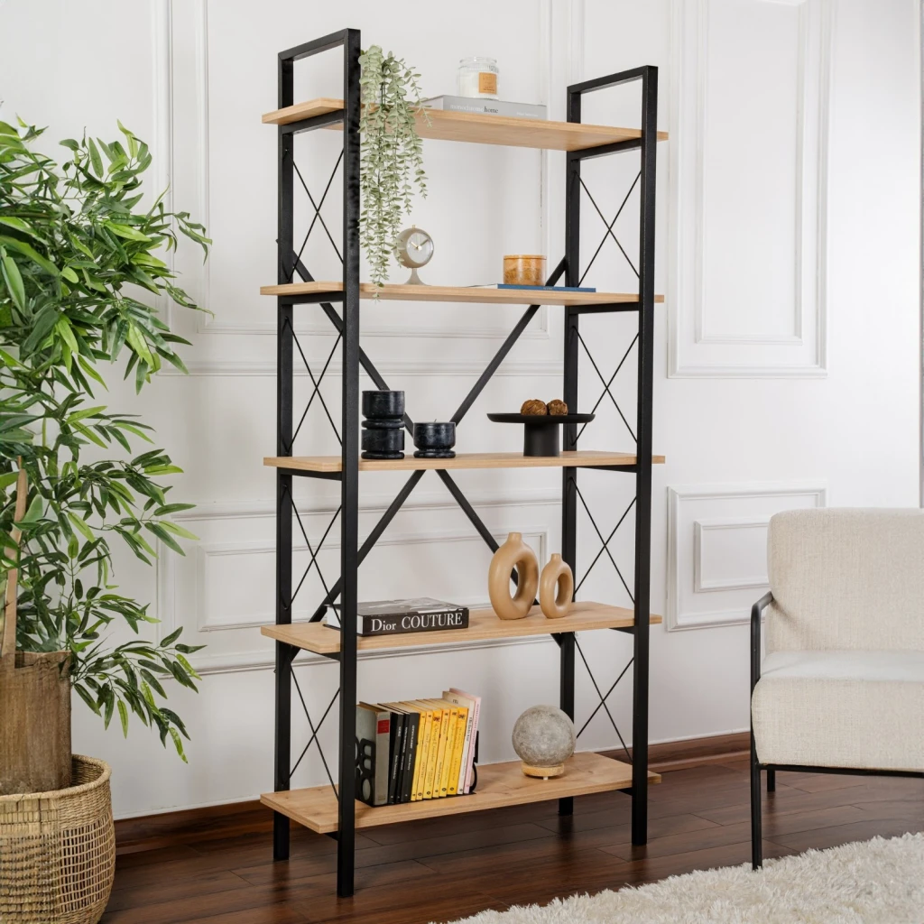 Стеллаж hanah home elysian atlantic pine black 8