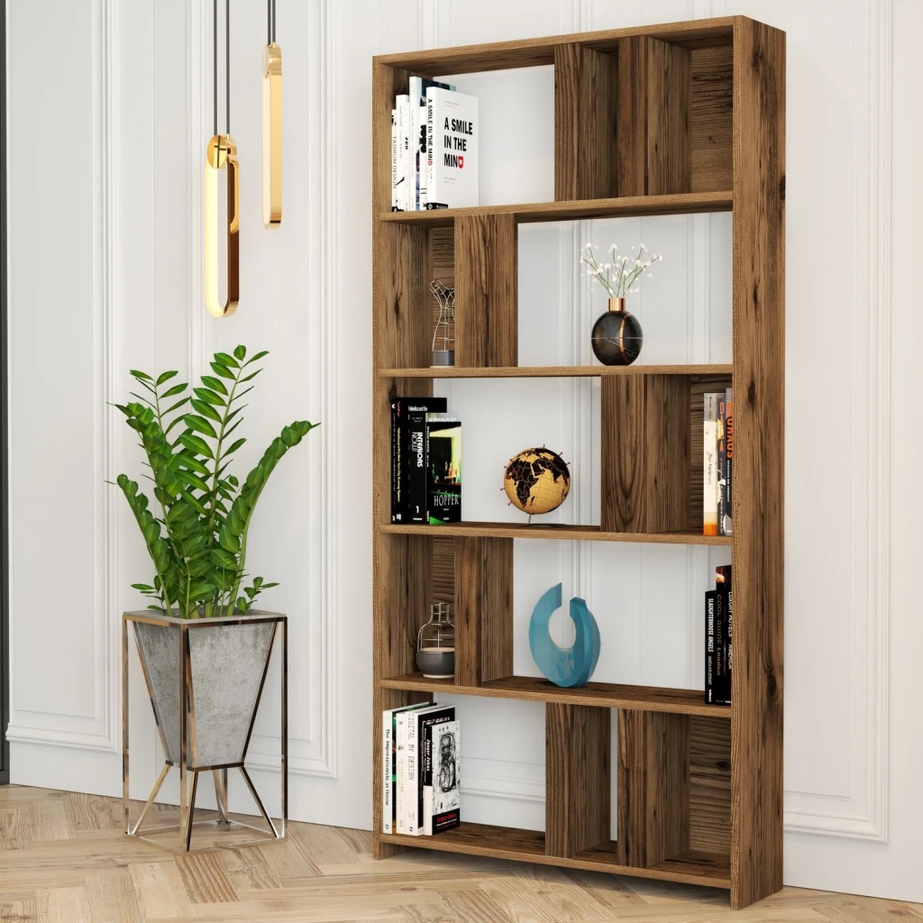 Стеллаж hanah home lima white walnut 6