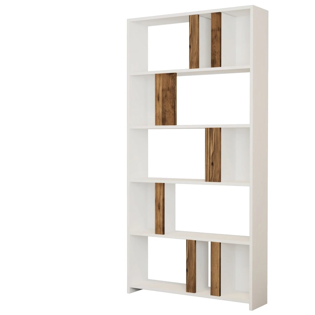Стеллаж hanah home lima white walnut 4