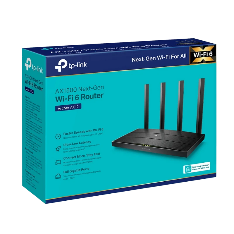 Router fără fir tp-link archer ax12, negru 3