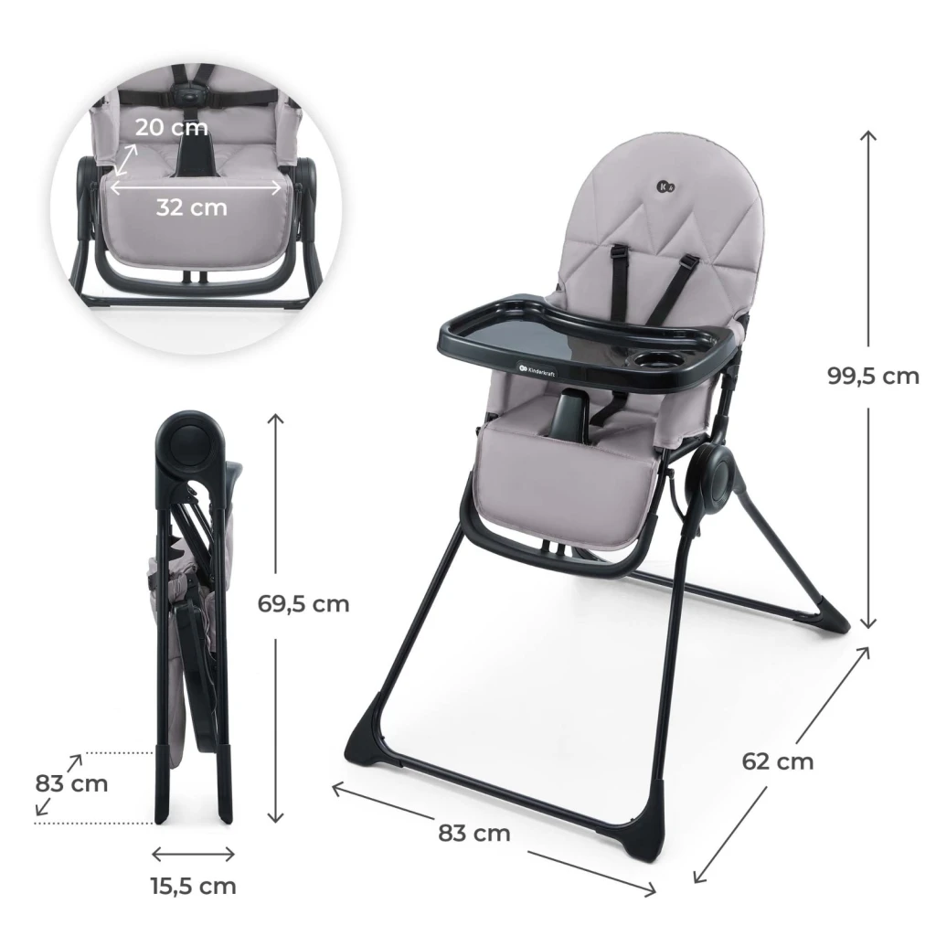 Scaun de masa kinderkraft binci grey (khbinc00gry0000) 7