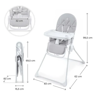 Стульчик для кормления kinderkraft binci light grey (khbinc00lgr0000) Thumbnail 6