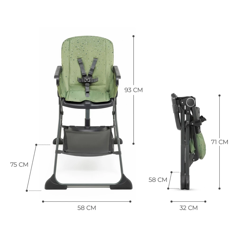Стульчик для кормления kinderkraft foldee green (khfold00gre0000) 7