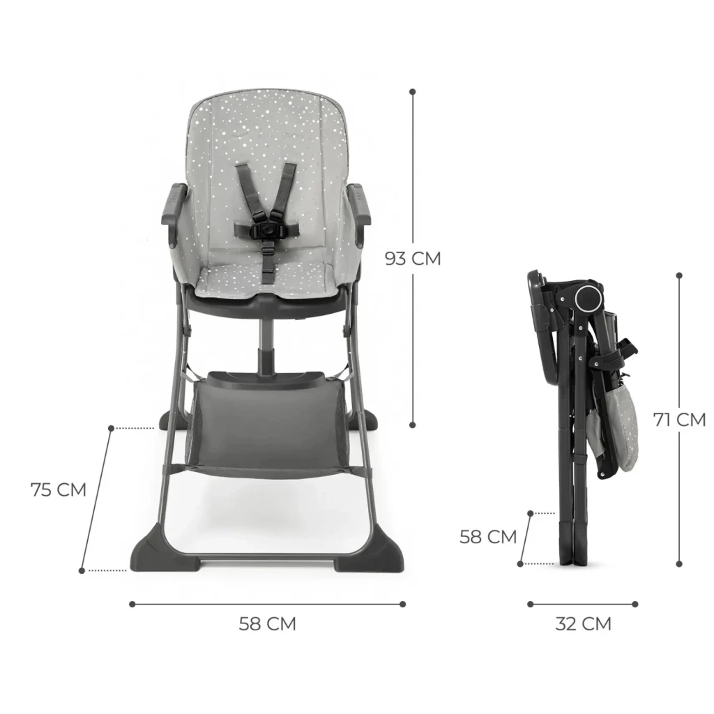 Стульчик для кормления kinderkraft foldee grey (khfold00gry0000) 3