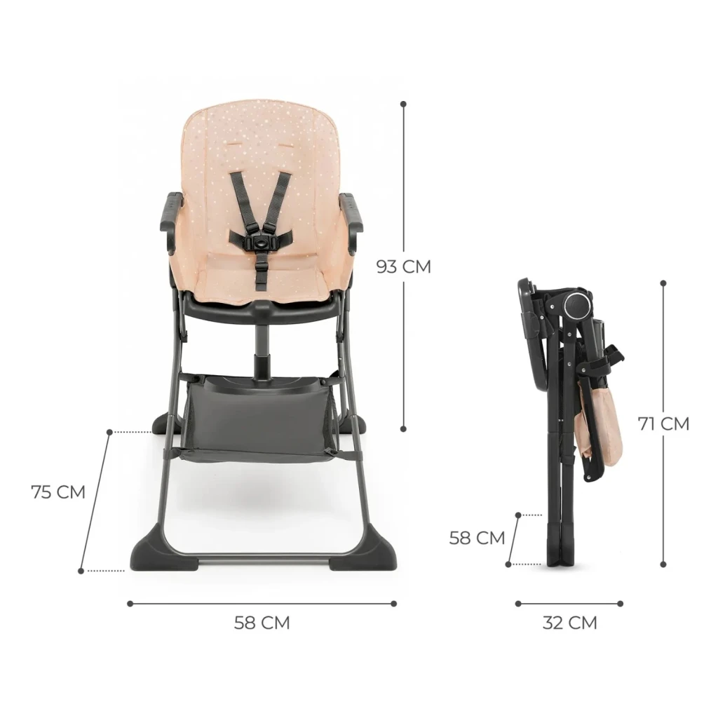 Стульчик для кормления kinderkraft foldee pink (khfold00pnk0000) 5