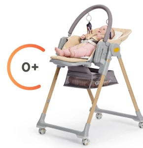 Стульчик для кормления kinderkraft lastree wood (khlast00begw000) Thumbnail 3