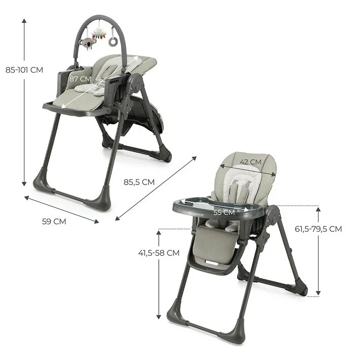 Стульчик для кормления kinderkraft tummie grey (khtumm00gry0000) 9