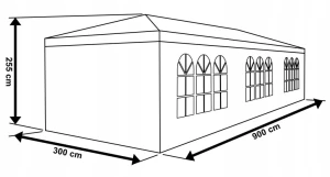 Шатёр saska garden pavilion tent navy blue 9x3m Thumbnail 3
