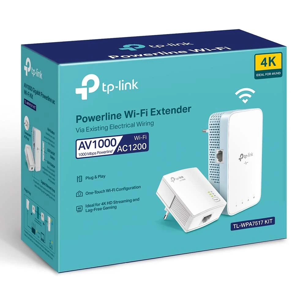 Powerline adapter  tp-link tl-wpa7517 kit, av1000, 1000 mbps, alb 7