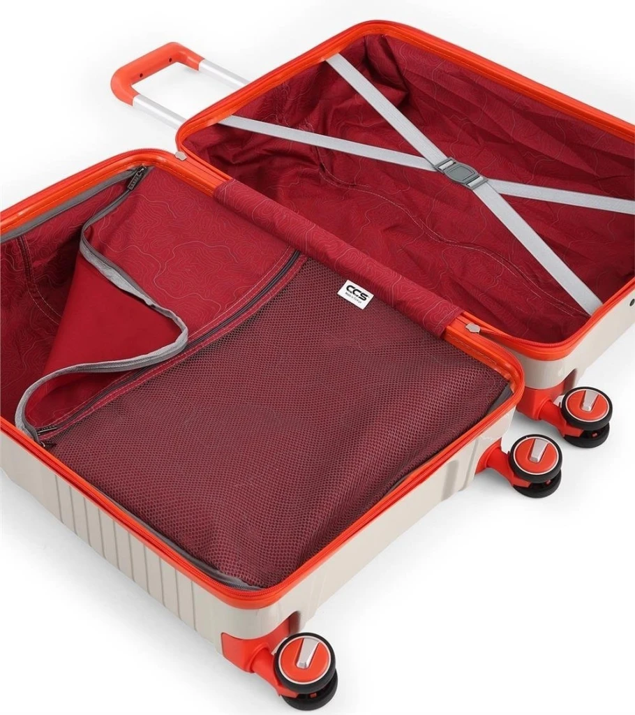 Valiză ccs 5239 l white/orange 8