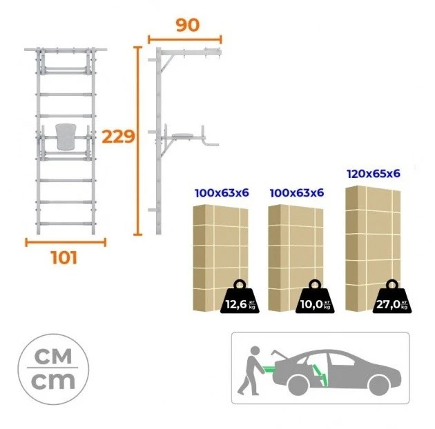 Шведская стенка dsk (11.05.07+11.05.03+11.05.08) black matt 10