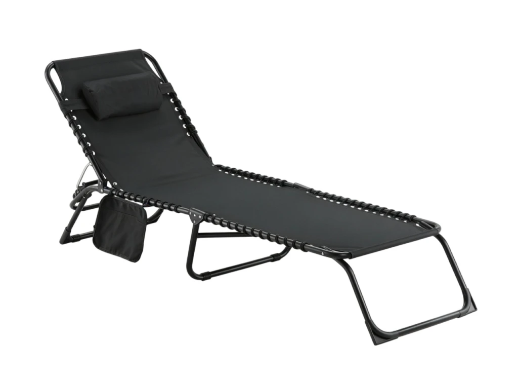 Шезлонг gardenline lez2777 black 2