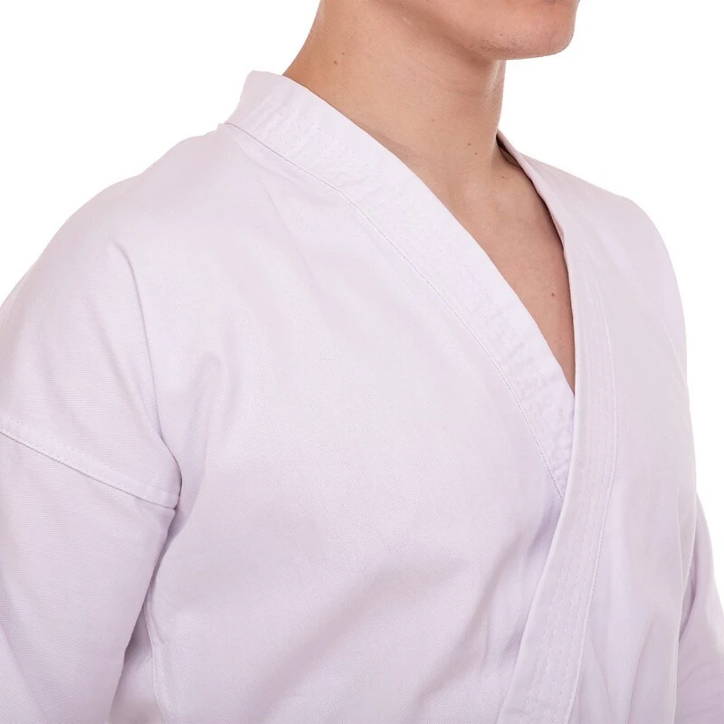 Кимоно для карате matsa ma-0016 (куртка, брюки и пояс), белое, рост 140 см. 3