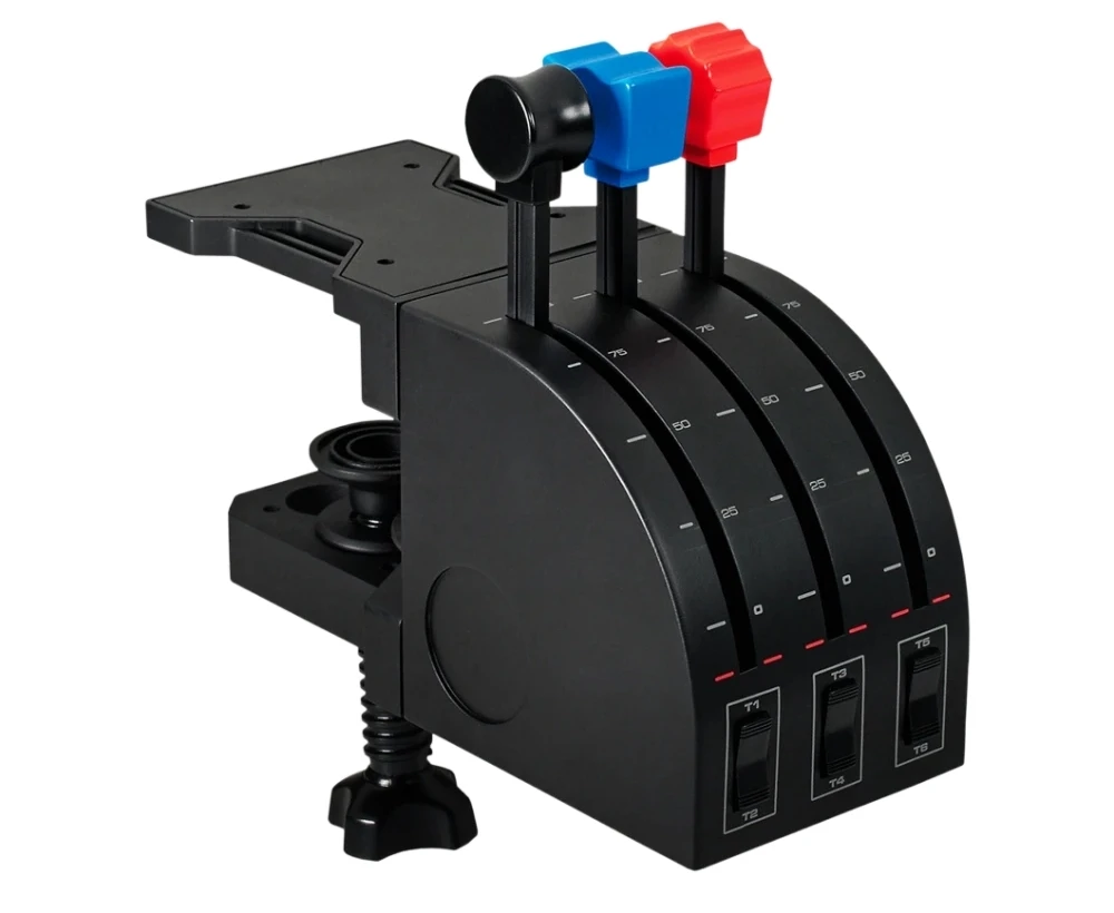 Gaming simulator de zbor logitech flight throttle quadrant, negru 2