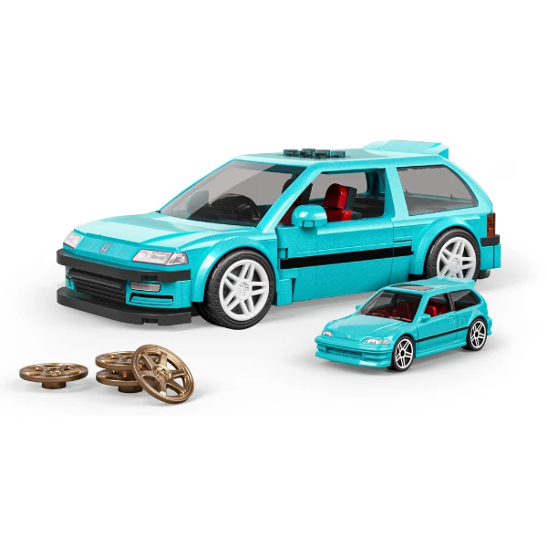 Mattel brick shop hot wheels honda civic ef personalizat 1990 2