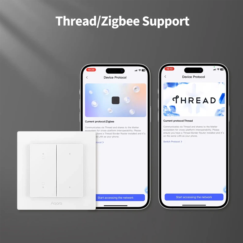 Aqara zigbee/ thread light switch h2 eu ( 4 buttons, 2 channels), white 3