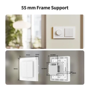 Aqara zigbee/ thread light switch h2 eu ( 4 buttons, 2 channels), white Thumbnail 4