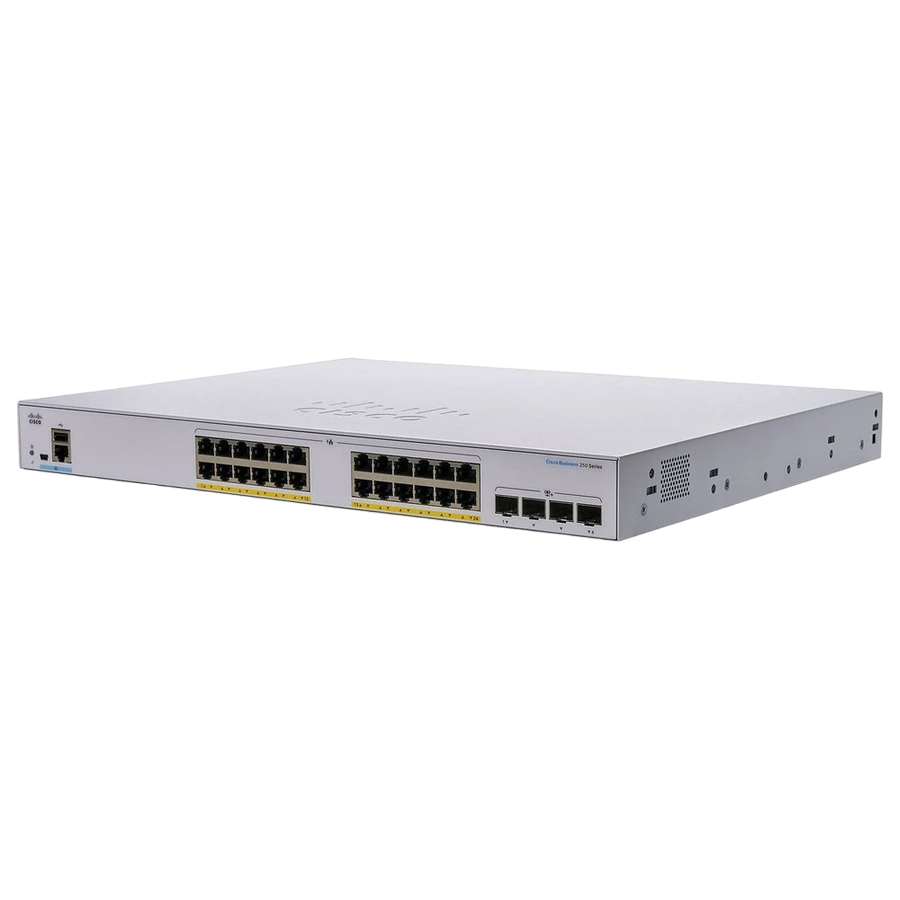 Switch de rețea cisco cbs250-24p-4x, 24x 10/100/1000 mbps 3