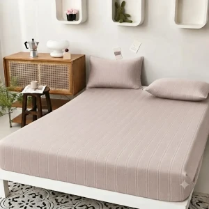 Set lenjerie de pat 3pcs 180x200cm,bej (06-ms710-60-ev)