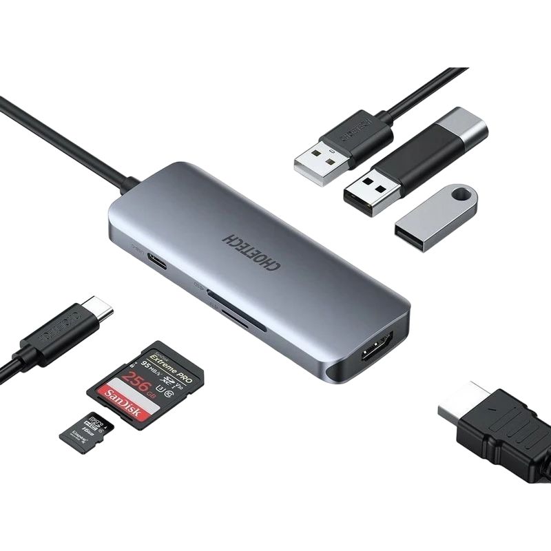 Usb-концентратор choetech hub-m19, серый 4