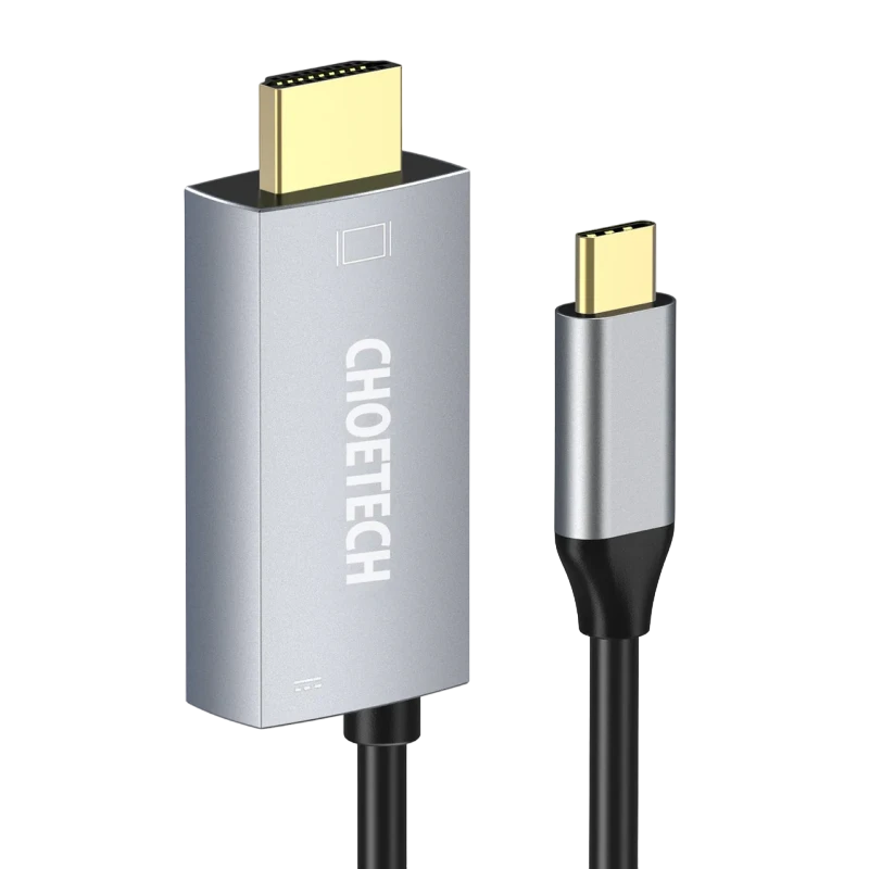 Adaptor usb choetech xch-m180, usb type-c (f) - hdmi (f), 1,8m, argintiu 2