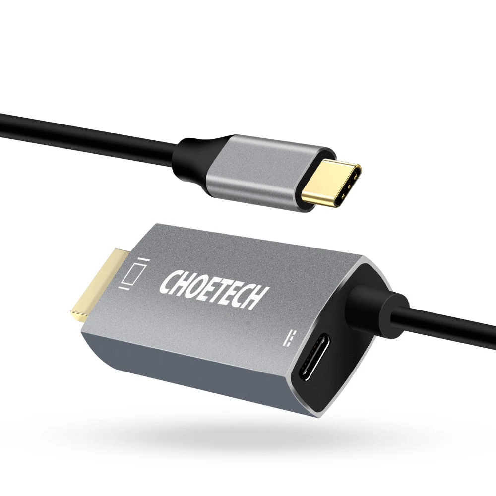 Adaptor usb choetech xch-m180, usb type-c (f) - hdmi (f), 1,8m, argintiu 4