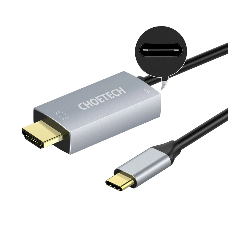 Adaptor usb choetech xch-m180, usb type-c (f) - hdmi (f), 1,8m, argintiu 6