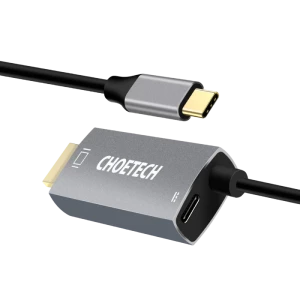 Адаптер USB Choetech XCH-M180, USB Type-C (F) - HDMI (F), 1,8м, Серебристый