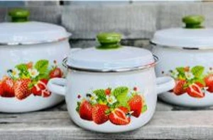 Set (кастрюля 3 шт) симфония клубники (белый) (nm - 2703)