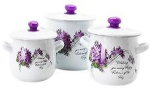 Set viola (lăptos) (cratiță 3 buc 2.4l/3.5l/4.75l) (nm - 2771)
