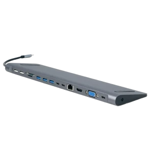 Видеоадаптер cablexpert a-cm-combo9-01, usb type-c - lan, vga, hdmi, usb type-c, usb type-a, sd card-reader, серый Thumbnail 3