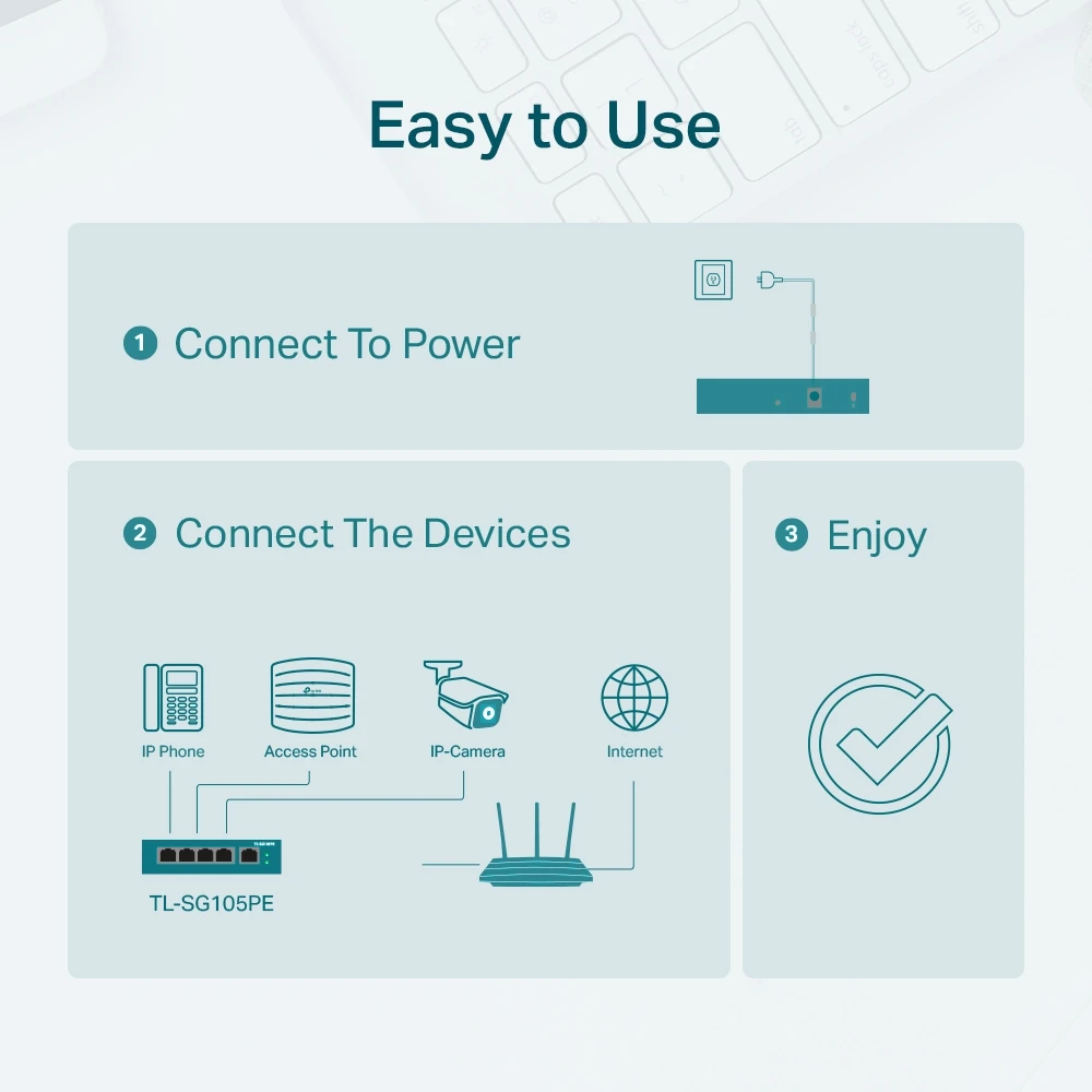 Poe коммутатор tp-link tl-sg105pe, 4x ieee 802.3af/at 6