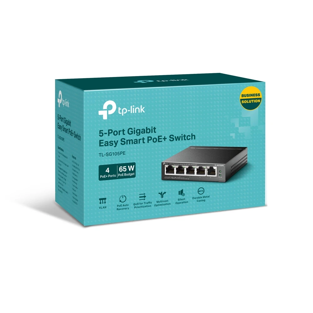 Poe коммутатор tp-link tl-sg105pe, 4x ieee 802.3af/at 2