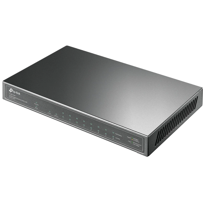 Коммутатор tp-link tl-sg1210p 10 портов 10/100/1000 мбит/с poe+, 8 poe+ портов, бюджет 63 вт, sfp, стальной корпус 4