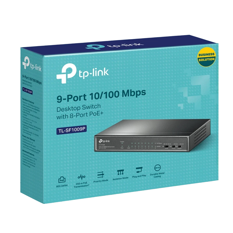 Poe коммутатор tp-link tl-sf1009p, 8x ieee 802.3af/at 4