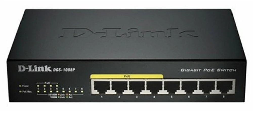 Poe коммутатор d-link dgs-1008p, 4x ieee 802.3af 3
