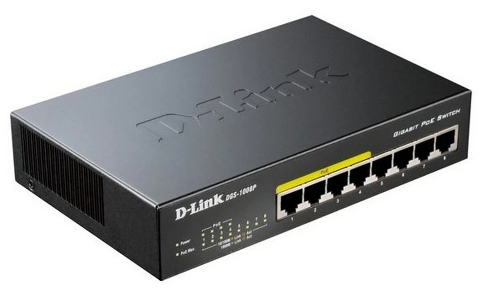 Poe коммутатор d-link dgs-1008p, 4x ieee 802.3af 5