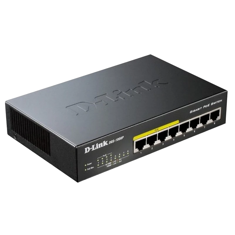 Poe коммутатор d-link dgs-1008p, 4x ieee 802.3af 2
