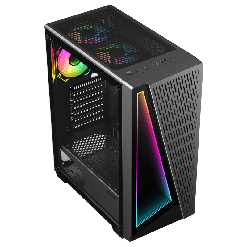 Компьютерный корпус gamemax prism, midi-tower, без блока питания, чёрный 9