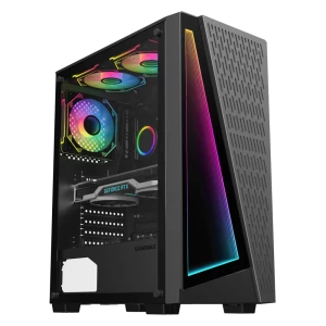 Компьютерный корпус Gamemax Prism, Midi-Tower, Без блока питания, Чёрный