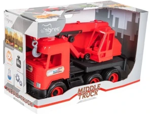 Mașină macara camion mediu (roșu) în cutie (y - 287)